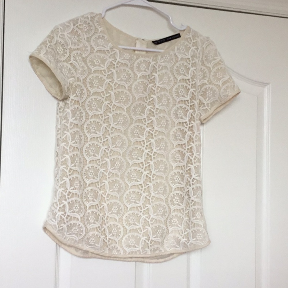 Zara Ivory Embroidered Top